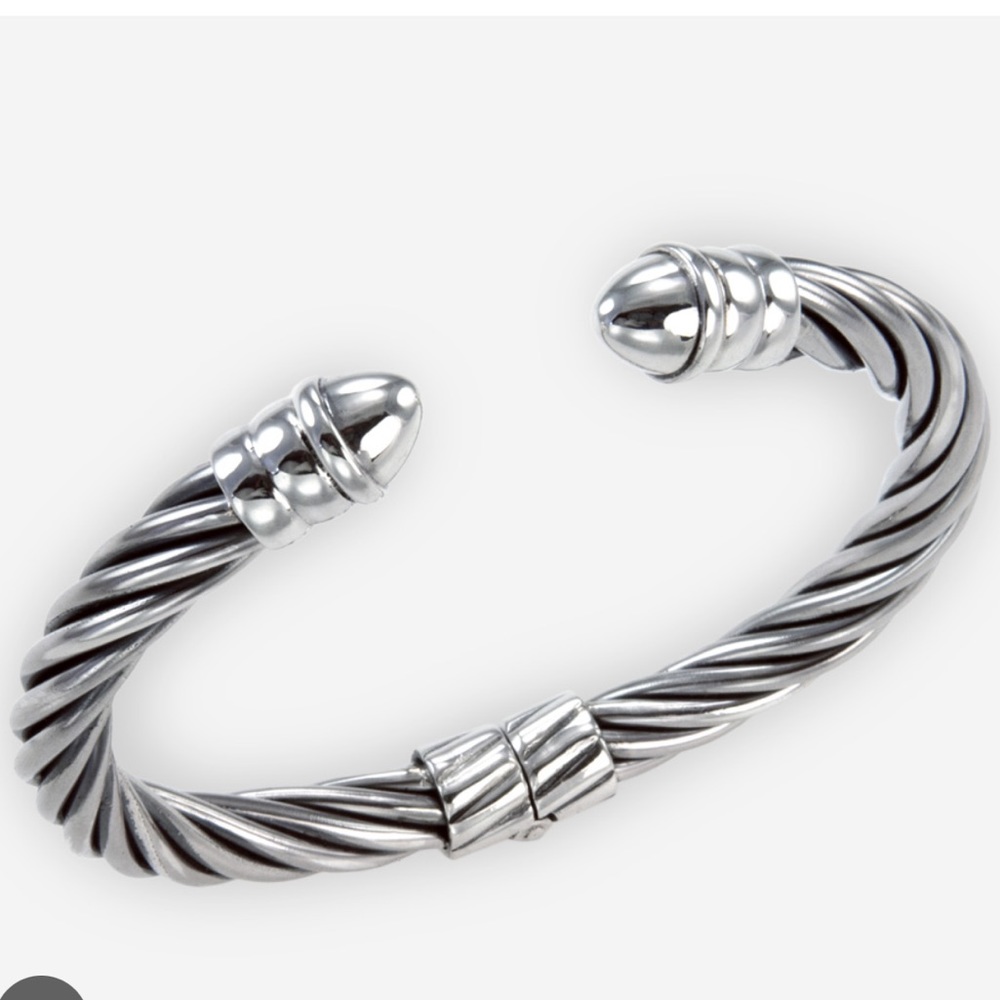 Ross Simmons NIB Italian SS Cabled Twist Cuff Bracelet